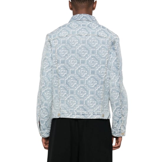 Casablanca Classic Monogram Bleached Blue Denim Jacket - Image 6