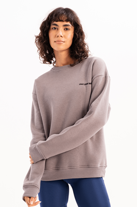 Sweat Femme Col Rond Brodé Or Rose JUSTEVER avec Intérieur Polaire - Rigil - Image 1