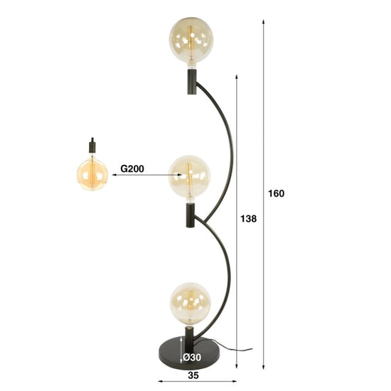 Hoyz vloerlamp arcus 3-lichts sienna - Image 2