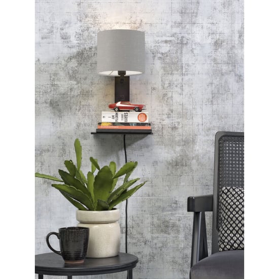 Good&Mojo Wandlamp andes bamboe /lichtgrijs 19x24x36cm - Image 3