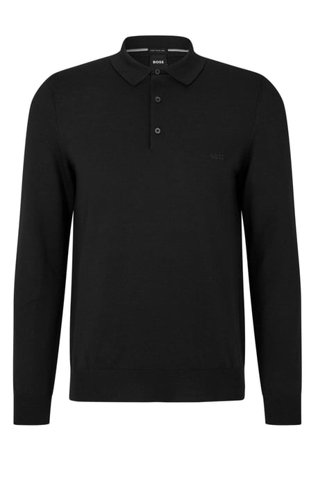 Boss Black Bono-l Long Sleeved Polo Shirt Black - Image 1