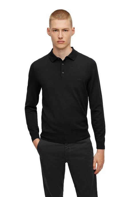 Boss Black Bono-l Long Sleeved Polo Shirt Black - Image 2