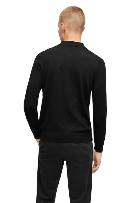 Boss Black Bono-l Long Sleeved Polo Shirt Black - Image 3