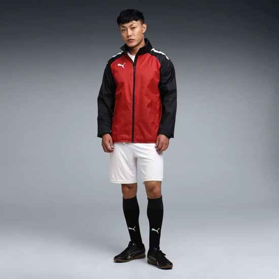 Puma Mens Teamliga All Weather Rain Jacket Waterproof Coat Red 657245 - Image 4