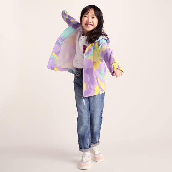 Copley Kids Waterproof Jacket - Lilac Cloud Print - Image 1