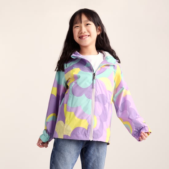 Copley Kids Waterproof Jacket - Lilac Cloud Print - Image 3