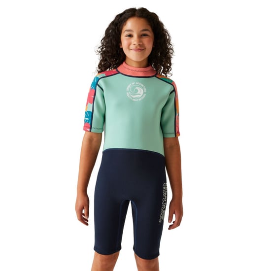Regatta Childrens/Kids Tropical Leaves Wetsuit (Aruba Blue/Navy) - Image 4