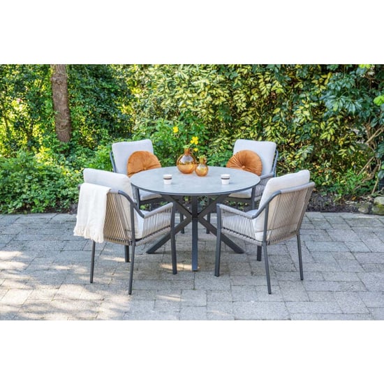 Garden Impressions Raxa dining fauteuil carbon black rope taupe-valley sand - Image 3