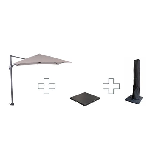 Garden Impressions Zweefparasol hawaii s met voet en hoes zand 250 x 250 cm - Image 1
