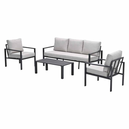 Garden Impressions Springs aluminium loungeset carbon black desert sand - Image 1