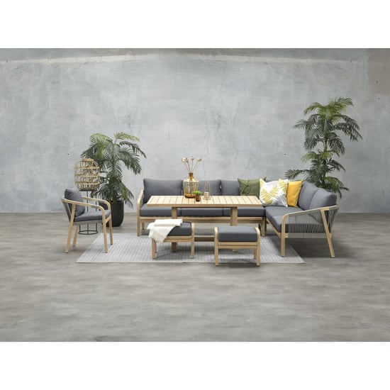 Garden Impressions Santos dining fauteuil acaciahout white wash-rope dgrijs-mystic grey - Image 2