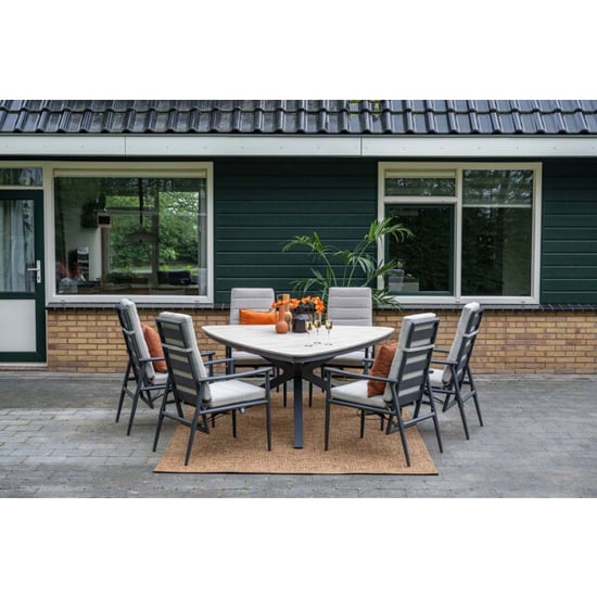 Garden Impressions Edison triangel tuintafel 170 cm light teak vironwood - Image 4