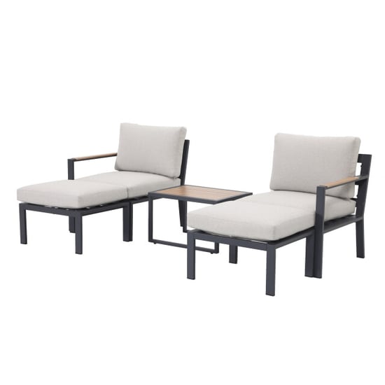 Garden Impressions Cinto loungeset carbon black light teak look - Image 1
