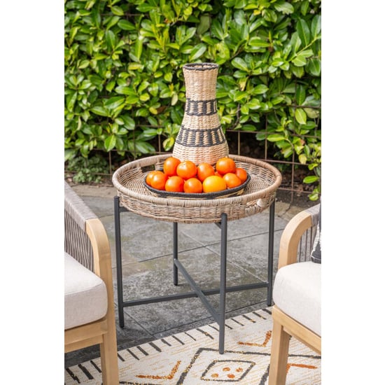 Garden Impressions Benidorm bijzettafel diameter 60xh50 cm c.black natural - Image 2