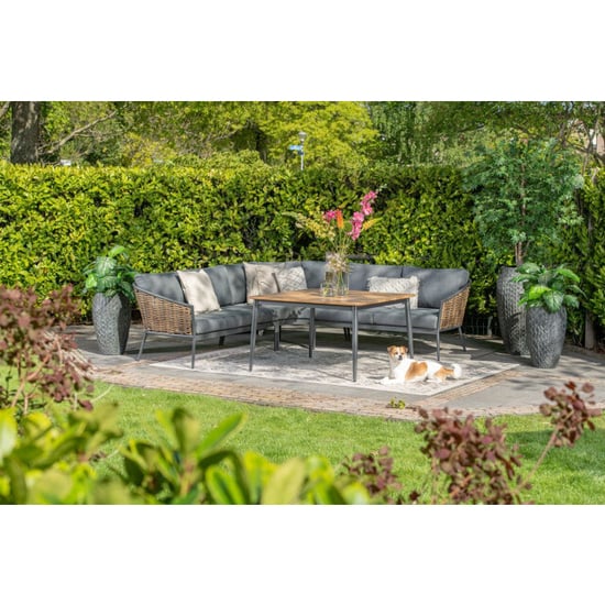 Garden Impressions Bali lounge-diningset 4-delig natural rotan mystic grey - Image 5
