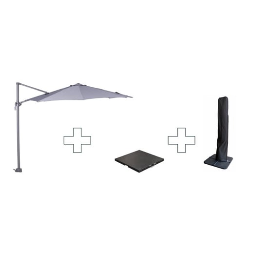 Garden Impressions Zweefparasol hawaii s met voet en hoes licht 300 cm - Image 1