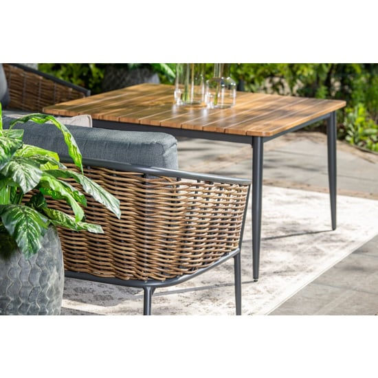 Garden Impressions Bali lounge-diningset 4-delig natural rotan mystic grey - Image 6