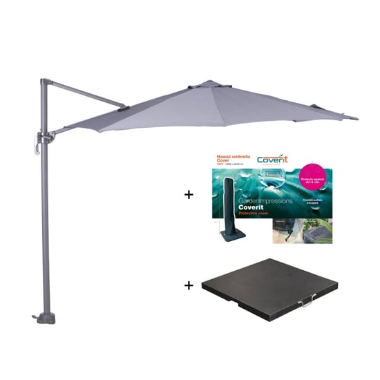 Garden Impressions Zweefparasol hawaii s met voet en hoes licht 300 cm - Image 2
