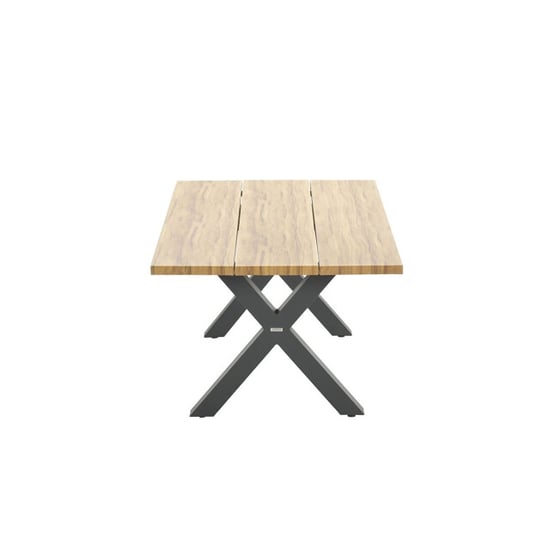 Garden Impressions Zeus dining tafel 180x100 cm carbon black teak look - Image 4
