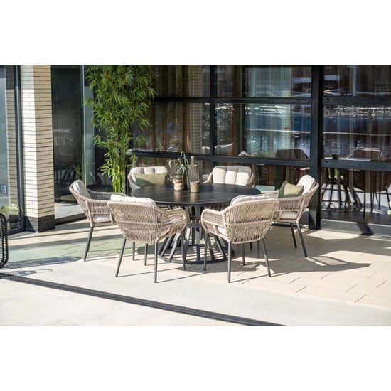 Garden Impressions Pescara dining fauteuil carbon black rope taupe desert sand - Image 5