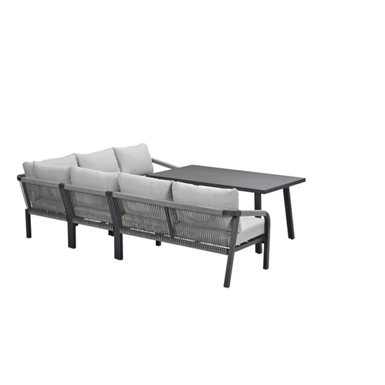 Garden Impressions Monti lounge-diningset 5-dlg c. black rope taupe sand - Image 3
