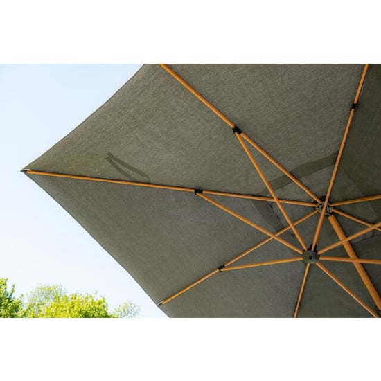 Garden Impressions Hawaii big pole ii parasol 350x350 cm l. teaklook -royal antraciet - Image 4