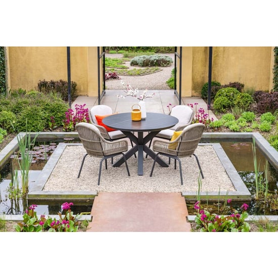 Garden Impressions Triton dining fauteuil carbon black rope donker zand desert sand - Image 5