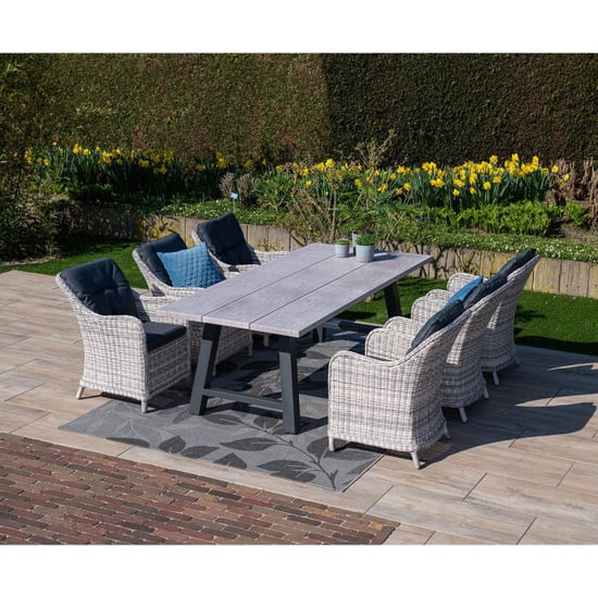 Garden Impressions Olympus tafel 220x100 cm carbon black grey teak look - Image 4