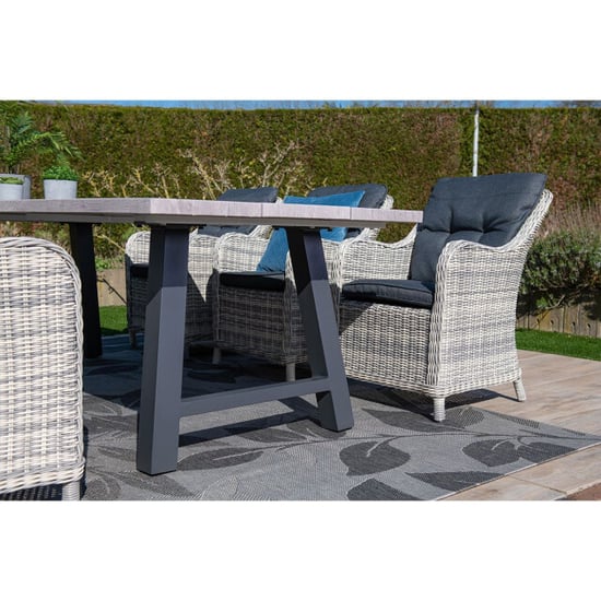 Garden Impressions Olympus tafel 220x100 cm carbon black grey teak look - Image 5