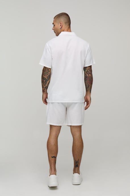 Regular Fit Short Sleeve Linen Blend Shirt - Image 2