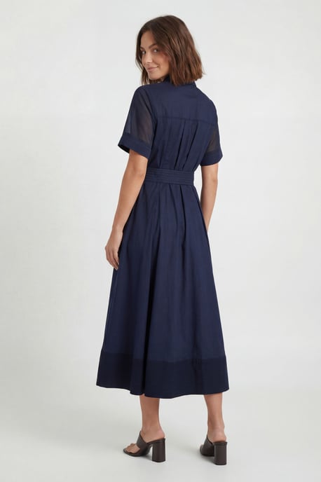 Utility Organdie Cotton Mix Woven Maxi Dress - Image 3