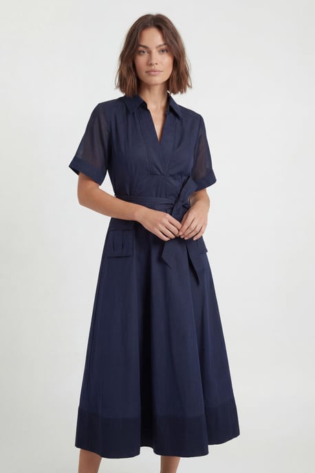Utility Organdie Cotton Mix Woven Maxi Dress - Image 5