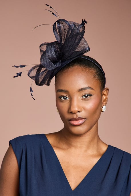 Bow and Feather Fascinator - Image 2
