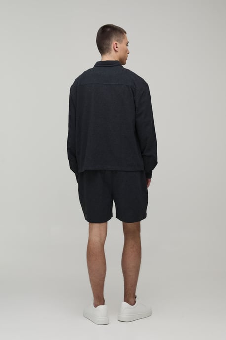 Oversized Boxy Shirt and Relaxed Short Set - Image 2
