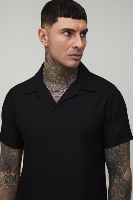 Tall Linen Blend Slim Revere Polo - Image 3