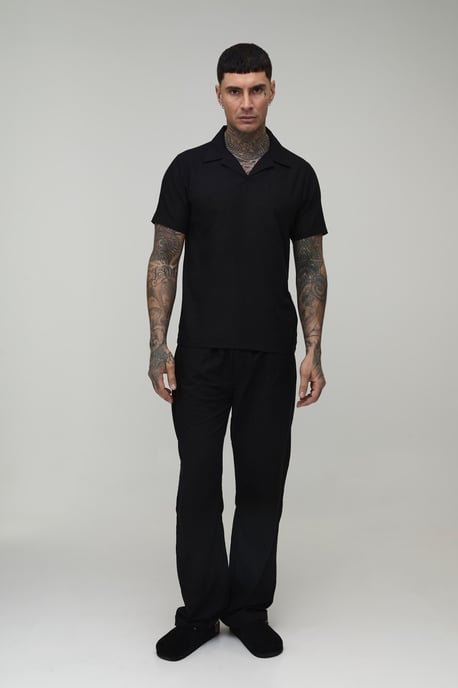 Tall Linen Blend Slim Revere Polo - Image 4