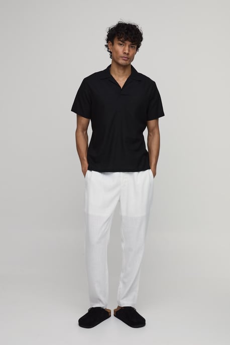 Linen Blend Slim Revere Polo - Image 4