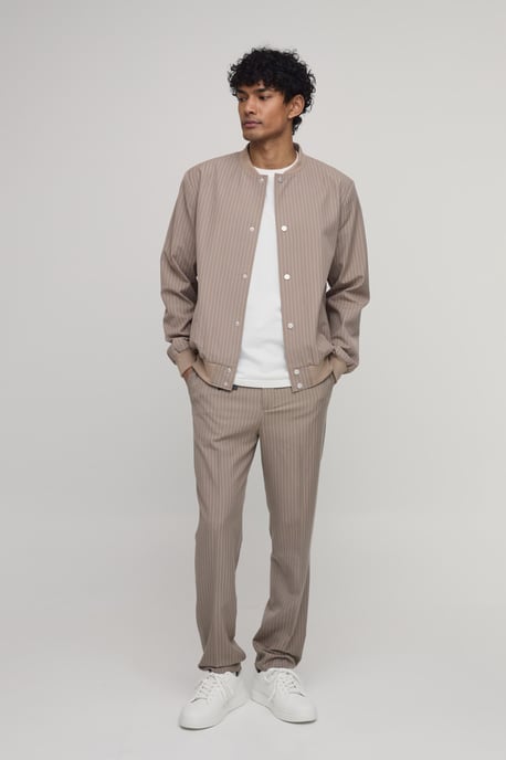 Tailored Regular Fit Stripe Bomber Co-Ord Jacket - Image 4