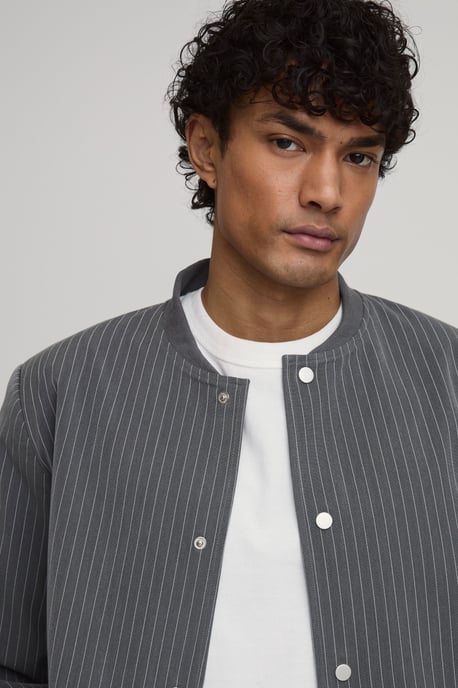 Tailored Regular Fit Stripe Bomber Co-Ord Jacket - Image 2