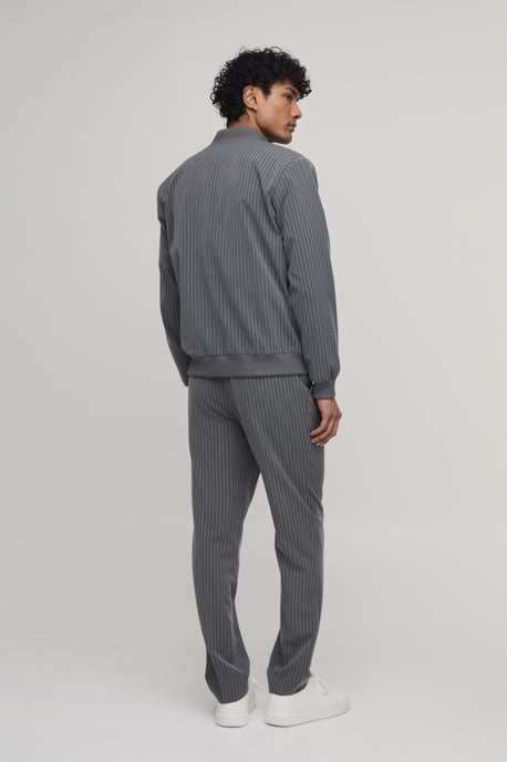 Tailored Regular Fit Stripe Bomber Co-Ord Jacket - Image 3
