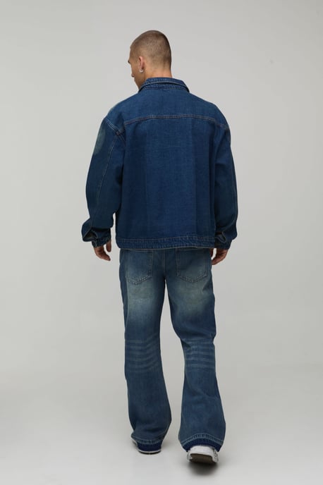 Boxy Oversized Washed Denim Jacket - Image 2