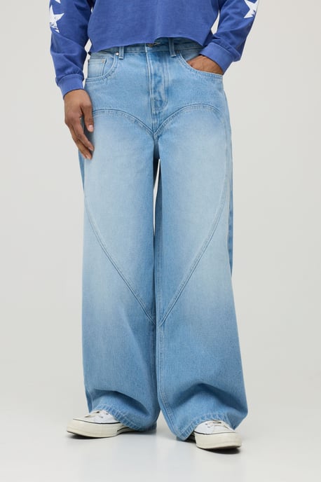 Heart Gusset Seam Baggy Jeans - Image 1