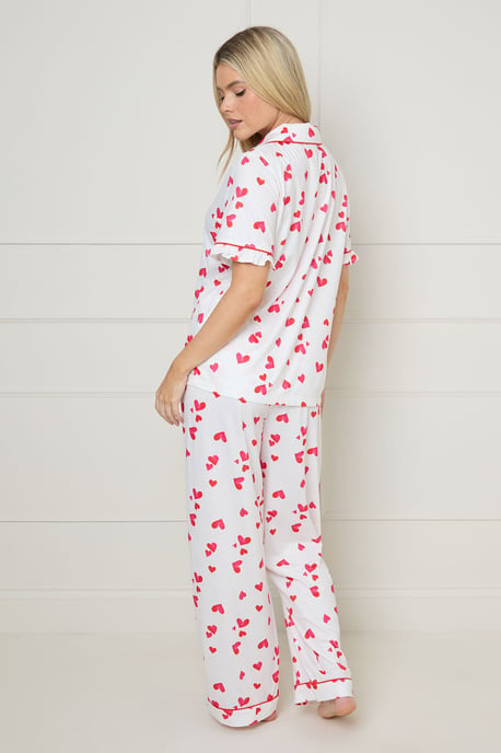 Red Hearts Short Sleeve Jersey Pyjama Set - Image 5