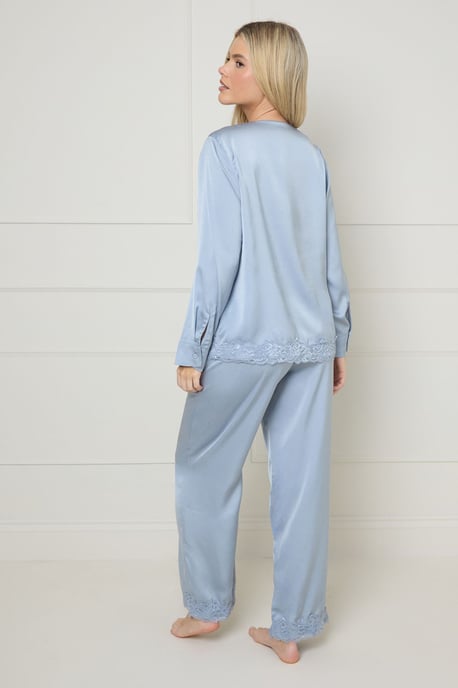 Satin Wide Fit Lace Trim Pyjama Set - Image 3