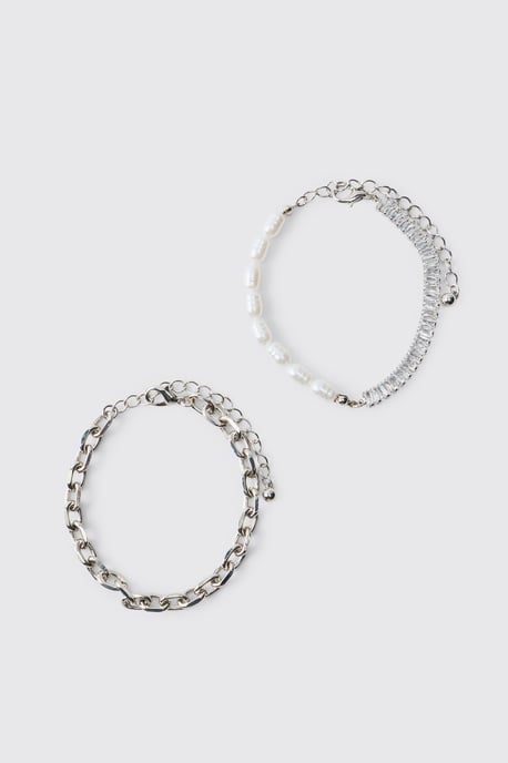 2 Pack Layered Chain Bracelets - Image 1