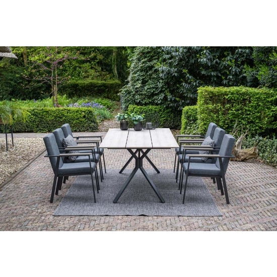 Garden Impressions Catania dining fauteuil antraciet texfiber-light teak vironwood - Image 4