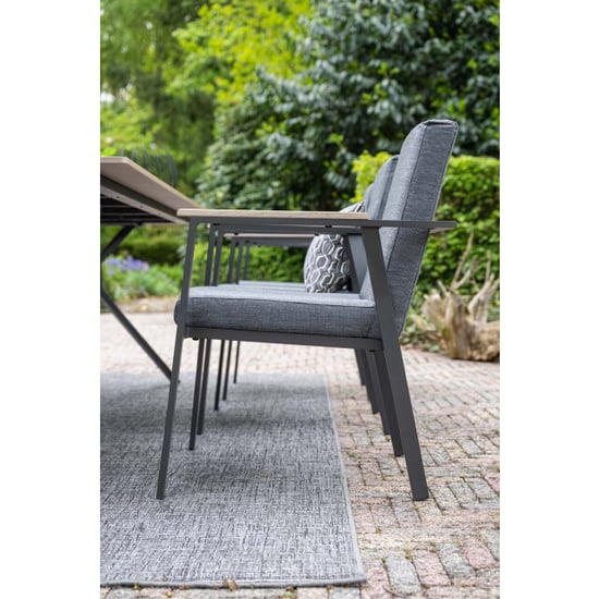 Garden Impressions Catania dining fauteuil antraciet texfiber-light teak vironwood - Image 6