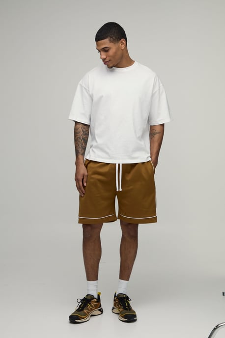 Regular Fit Piping Tricot Short - Image 4