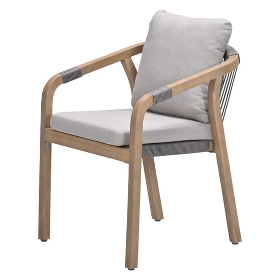 Garden Impressions Santos dining fauteuil acaciahout met white wash taupe sand - Image 1