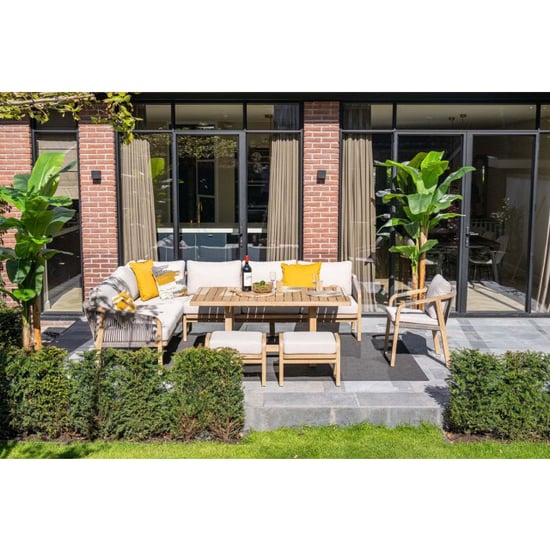 Garden Impressions Santos dining fauteuil acaciahout met white wash taupe sand - Image 3
